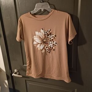Floral Graphic Tan Women's Top
